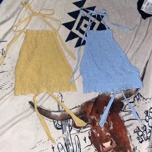 SHEIN CROPPED HALTER TOP TIE BACK